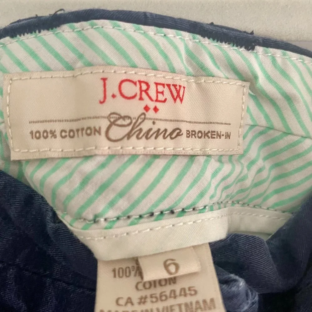 J.Crew Navy Chino Shorts, Size 6‎